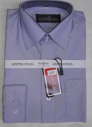 Рубашка детская с длинным рукавом dd-0066 pellegrino сиреневая в мелкую полоску классическая