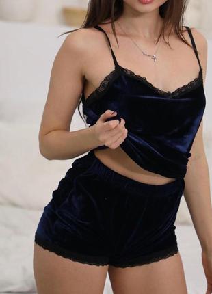 Розпродаж пижамок велюрова піжама на брительке майка шорти піжама з мереживом піжамка туреччина оксамитова піжамка