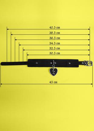 Чёрный неформальный готический чокер разбитое сердечко аниме лолита косплей украшение3 фото