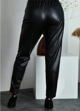 Теплые брюки из экокожи на меху "richy", 42, 44, 46, 48, 50, 52, 54 р., 2 кол.3 фото