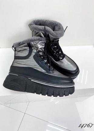 Зимние ботинки-дутики из плащевки7 фото