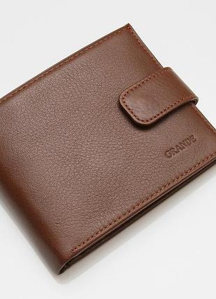 Мужское кожаное портмоне grande коричневый, турция, натуральная кожа