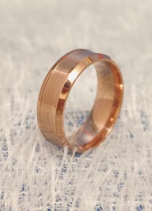 Стильное кольцо розовое золото, колечко, украшение, подарок, перстень, золото