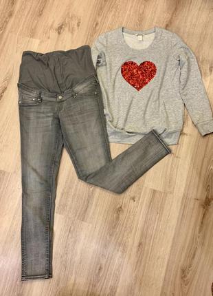 Одяг для вагітних джинси, светр2 фото