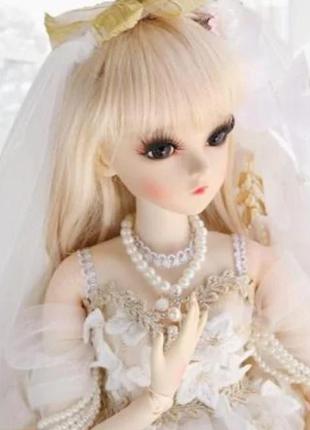 Шарнирная кукла невеста bjd долорес рост 60 см, белый цвет волос + одежда и обувь в подарок2 фото