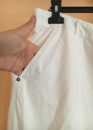 Батал большой размер белые котоновые бриджи шорты штаны штаники брюки брючки3 фото