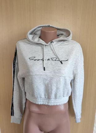 Укорочений худі світшот з капюшоном supply and demand оригінал