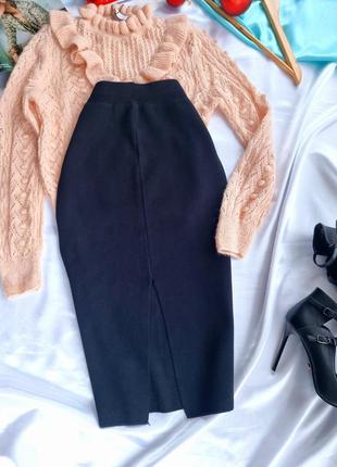 Базовая плотная юбка миди2 фото