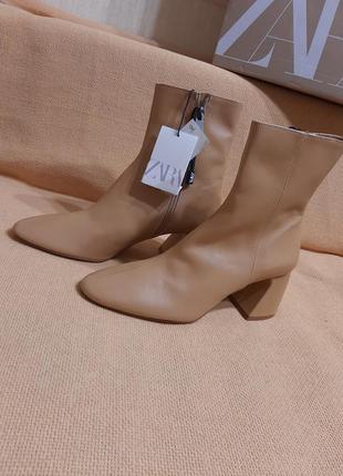 Zara ботики ботильоны натуральная кожа