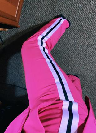 Фуксия малиновый розовый яркий костюм!! жакет + штаны стильной s m 42-463 фото