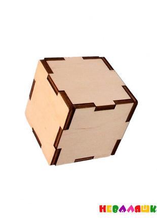 Дерев'яна заготівля основа для бизикубика 10 см бизикубик з фанери дерев'яна яний бізікубик2 фото