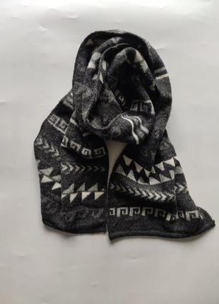 Продам шарф черно серый узор 25\150