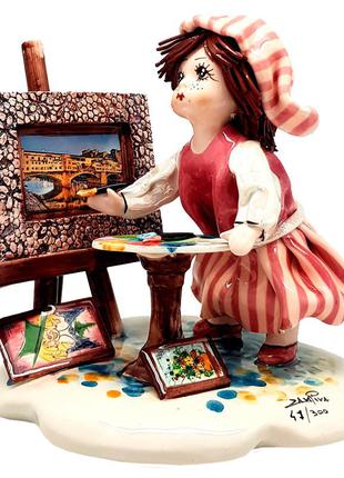Фигурка из фарфора «девочка с мольбертом и палитрой» zampiva, h-16; l-14,5см (517-0072)
