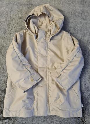 Бежевий плащ пальто куртка для дівчинки liegelind 2 в 1 на флісі1 фото