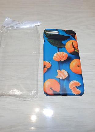 Чохол для apple iphone 7plus / 8 plus новорічний принт мандарини