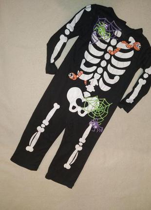 Новогодний костюм веселого скелета на мальчика 2/3г