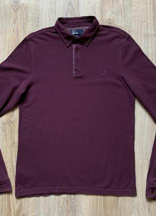 Мужская хлопковая кофта поло лонгслив fred perry slim fit2 фото