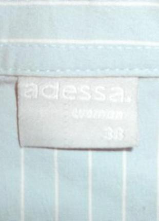 Рубашка стильная рюши голубая полоска р. 38- l - adessa4 фото