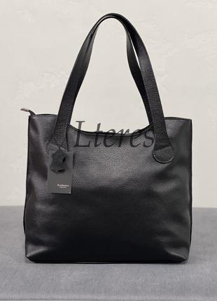 Кожаная стильная черная сумка на плечо, цвета в ассортименте3 фото