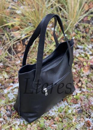 Кожаная стильная черная сумка на плечо, цвета в ассортименте5 фото