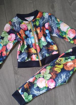 Костюм на молнии с брючками на рост 86 -104 см