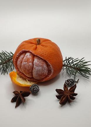 Новорічна свічка мандаринка, мандарин, у формі мандарину4 фото