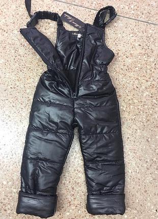 Штани на поддтяжках на підкладці теплі фліс