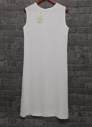 Легкое белое платье миди1 фото