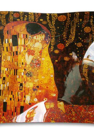 Стеклянная тарелка г.климт «поцелуй» carmani, 30х30 см (198-1501)