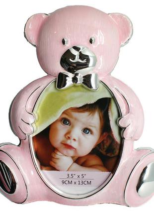 Фоторамка «ведмедик», рожева,10х15 см (473-3235)