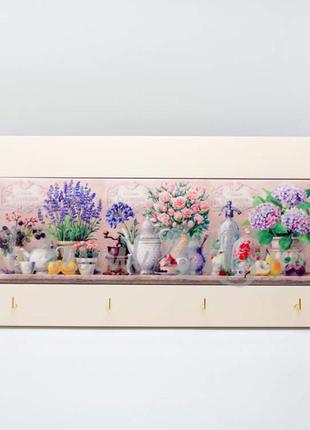Панно настенное с крючками «прованс,цветы»,38х23х8,5 см (263-1403w)1 фото