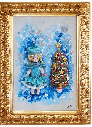 Картина из фарфора «девочка у елки» zampiva, 80х60 см (517-6044)