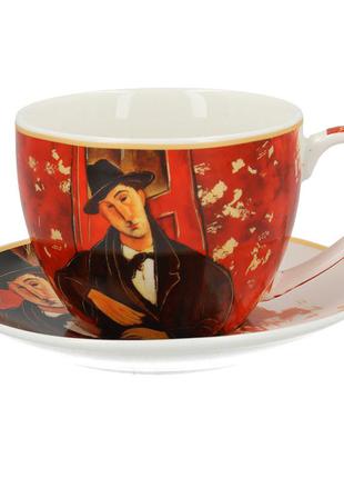 Подарочный набор carmani чашка и блюдце а. модильяни «портрет марио варфольи», 250 мл