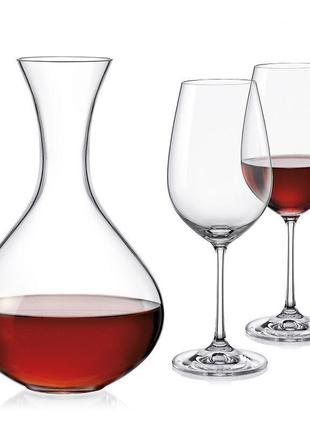 Набір для вина bohemia «viola»,графин,чарки 2 шт,h-26,5 см,h-23,5 см,1500 мл,450 мл,(199-1265)
