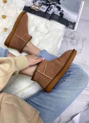 Ugg ultra mini brown, женские зимние угги с мехом, жіночі зимові угі міні