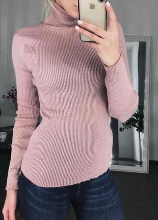 Водолазка гольф в рубчик5 фото