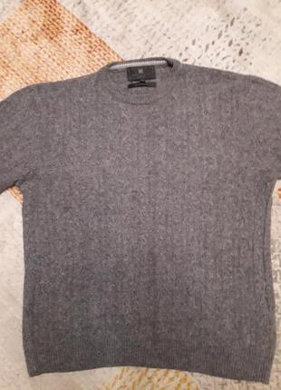 Серый шерстяной свитер кофта m&s marks&spencer5 фото