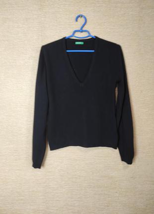 Черный шерстяной свитер джемпер пуловер3 фото