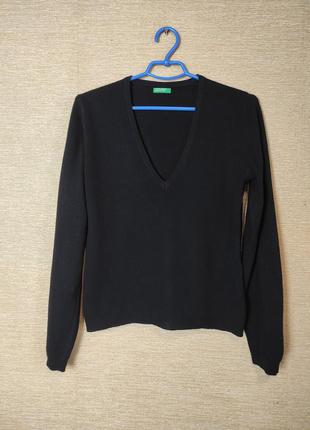 Черный шерстяной свитер джемпер пуловер4 фото
