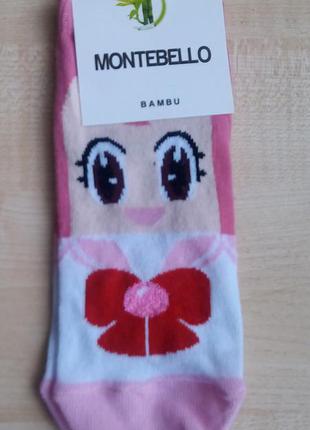 Шкарпетки жіночі montebello короткі туреччина мордочка з бантиком1 фото