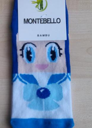Шкарпетки жіночі montebello короткі туреччина мордочка з бантиком1 фото