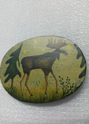 Деревянная брошь 🦌🦌🦌🦌