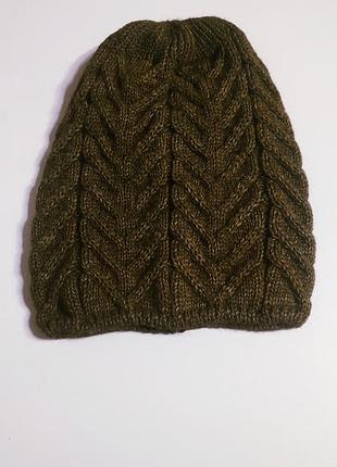 Зимняя шапка тёплая  коричневая