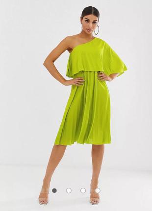 Сукня міді плісироване двоярусне зі складками asos