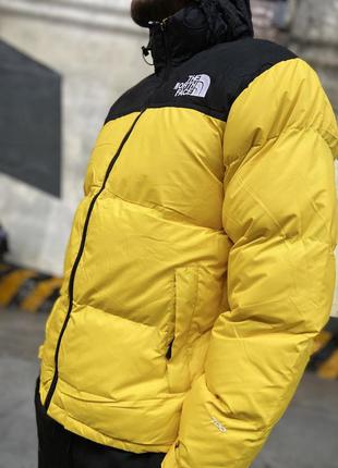 Яркий зимний пуховик the north face