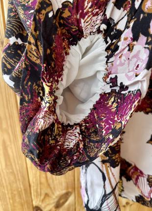 Блуза топ с крупными цветами скандинавия8 фото