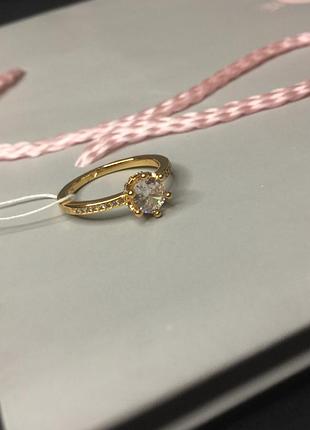 Кольцо пандора с очень большим камнем золотое позолота с камнями камешками новое с биркой серебро проба 925