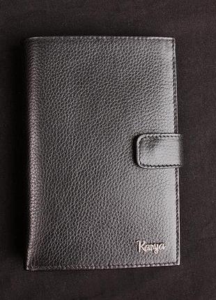 Портмоне чёрное вертикальное karya 0405, натуральная кожа