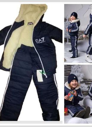 Зимний детский костюм для мальчиков и девочек, размеры на рост 104 - 134