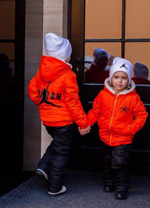 Зимний детский костюм для мальчиков и девочек, размеры на рост 104 - 1345 фото